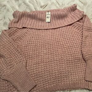 Express Mauve off the shoulder Sweater